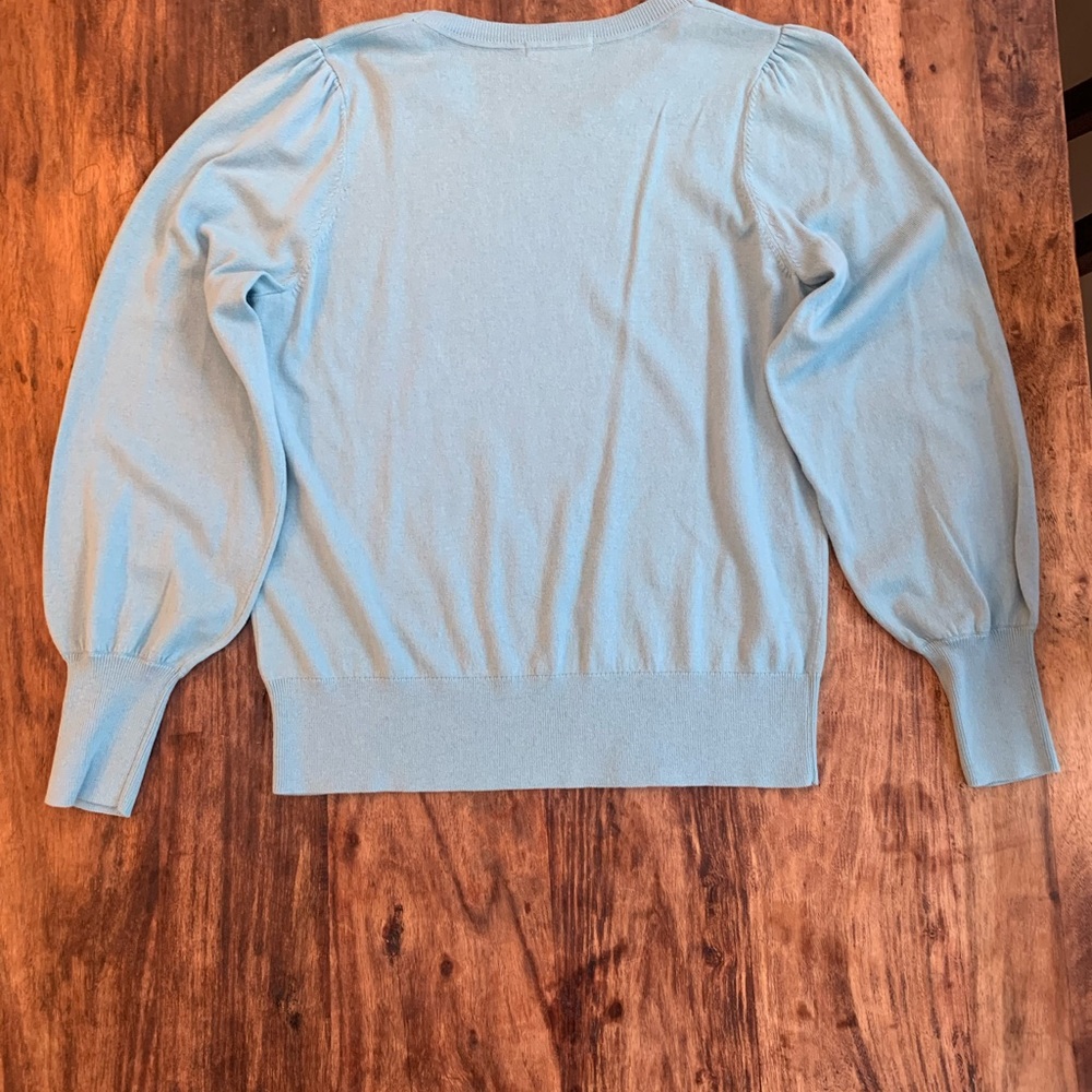 NWOT Boden Light Blue Balloon Sleeve Sweater - Picture 2 of 5